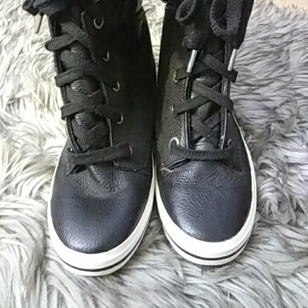 Keds fluffy combat boots
